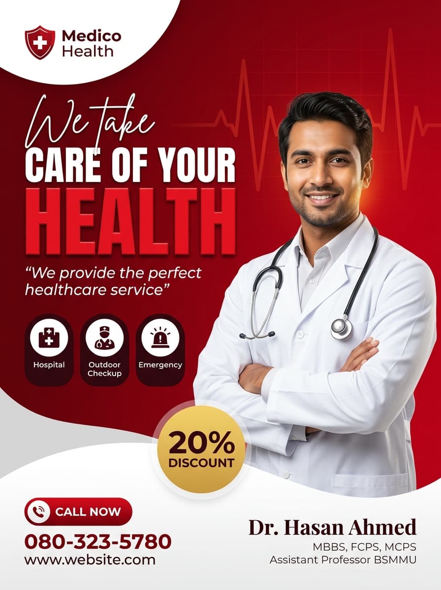 Modern Medical Healthcare Social Media Poster
