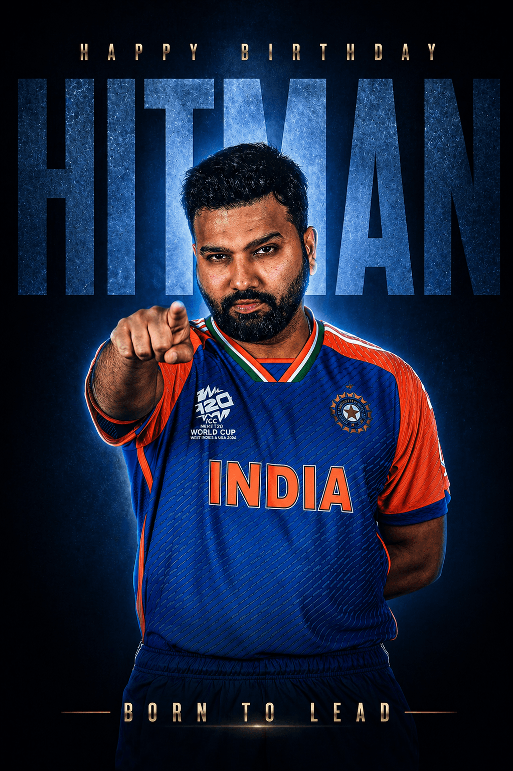 Rohit Sharma – Hitman Birthday Poster